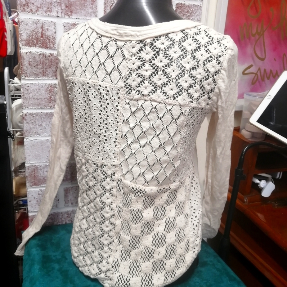 Free People long sleeve shirt patchwork small